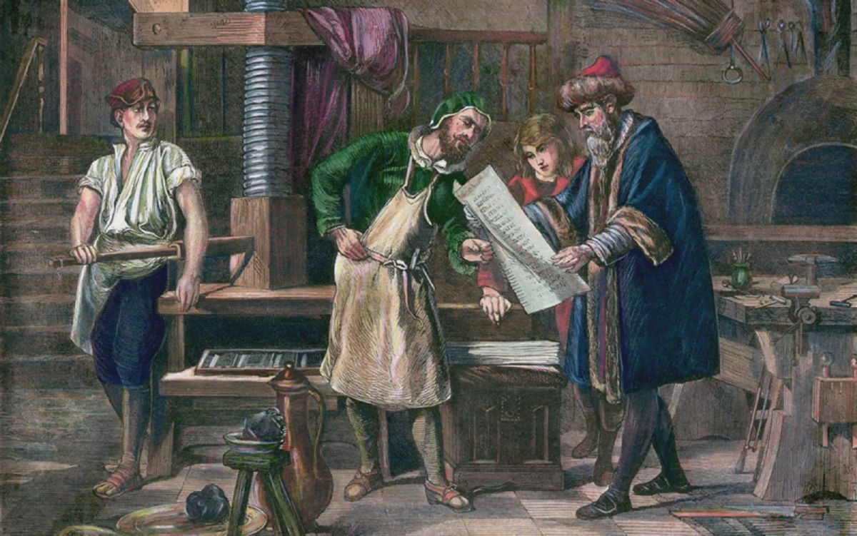 Gutenberg in his workshop